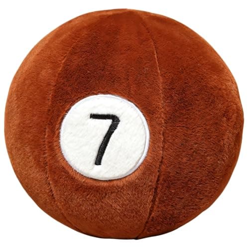 Simulated Billiard Ball Stuffed Pillow, Soft Rabbit Plush Round Cushion Brown 7 Brown 7