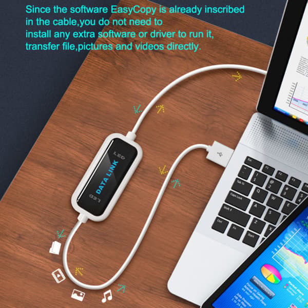 Datamaskin-til-datamaskin USB-kabel Online Del dataoverføring PC til PC-ledning USB høyhastighetsoverføringskabel Ubegrenset bruk