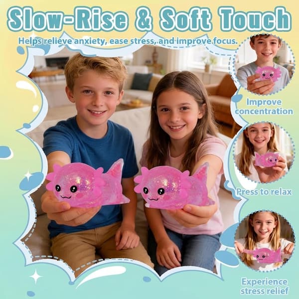 10 cm rosa glitter krypende axolotl squishy som stiger sakte Pink