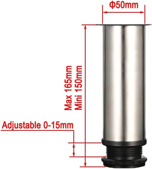 4 Justerbara Ben 150mm Höjd Förtjockade Skåpsben Bordsben