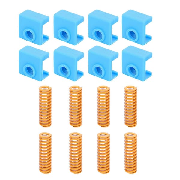 3D-printertilbehør 8 stk. 25 mm gul varmebedfjeder 8 stk. silikonsokkel til MK8