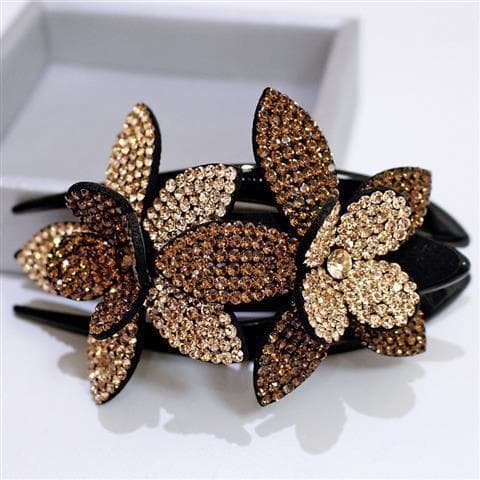 Hårklemme med strass - Champagne, delikat design, pin