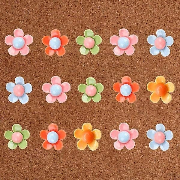 60 stk Blomsterstifter Fargerike dekorative stifter Blomster tørre