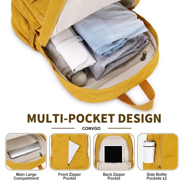 Small Hiking Backpack 20L Packable Daypack, Yellow | Lightweight Foldable Compact Backpack for Outdoor Camping for Women and Men Yellow Yellow