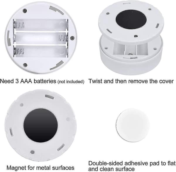 3-pack Motion Sensor Light Indoor, LED Closet Lights, Night Light Battery Operated, Battery Powered Cabinet Light, Wireless Wall Light Stick