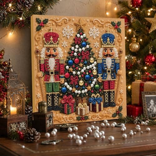 C'eitura Pärlmålningskit 7.87 * 7.87in Nötknäppare Julgran DIY Konst Nutcracker