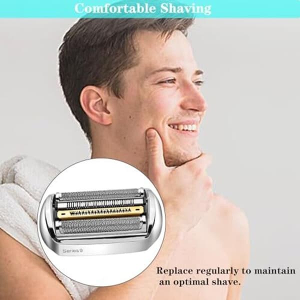 Braun Series 9 barberhode, kompatibel med Braun Series 9 barberhode, sølv elektrisk barberhode reservedel, 92S/92M/92B/9
