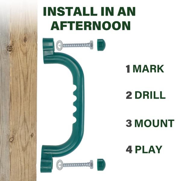 Squirrel Products Leikkikentän turvakahvat, vihreä, 2 kpl sarja