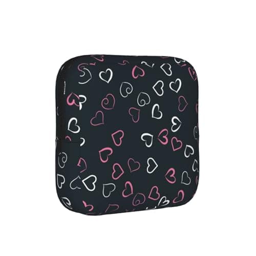 Hjerter Kærlighed Hjerter Valentinsdag Menstruationspose til kvinder, Bærbar Menstruationspude Opbevaring til pung, Små makeup-tasker Hjerter Hearts