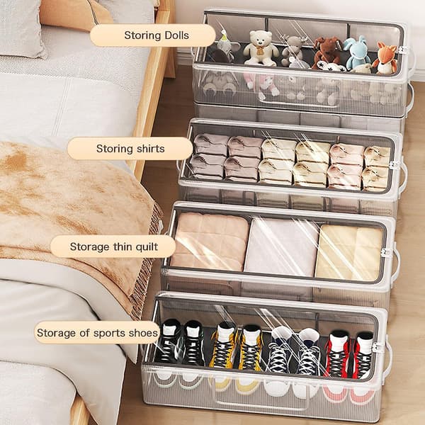 Large Stackable Shoe Holder Transparent Portable Shoe Organizer for Bedroom