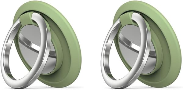 2 stk. Telefonringholder, Justerbar Mobiltelefon Loop Universal Mobiltelefon Fingergreb Ring Magnetisk Fingerring Stativ (Grøn)