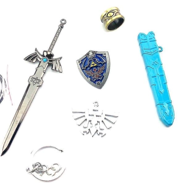 5 stk/sæt Zelda Legend Sky Sword Nøglering Vedhæng Halskæde