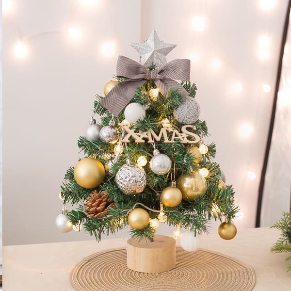 1. Mini Juletræ Juledekoration Tilbehør Juletræ 45cm Lysende Gran