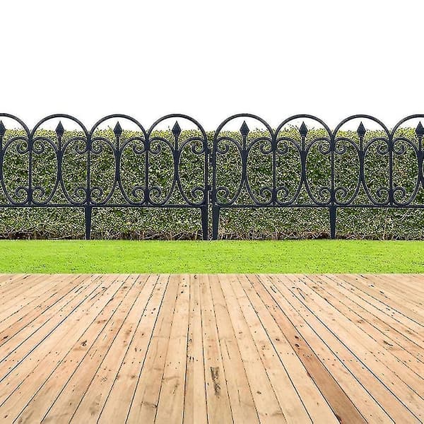 5-pakning dekorativt hagegjerde i rustfritt jern, landskapstråd, sammenleggbart gjerde, kant til uteplass og blomsterbed