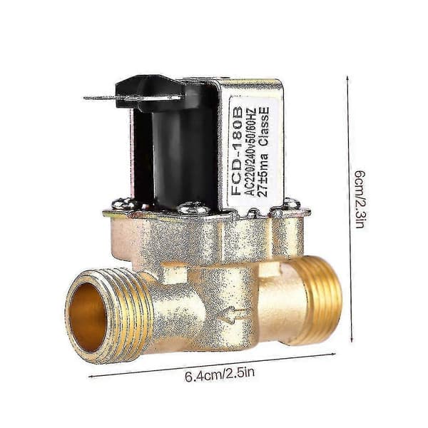 1/2 tomme AC 220V Normalt Lukket Messing Elektrisk Magnetventil For Vannkontroll Kjemisk L