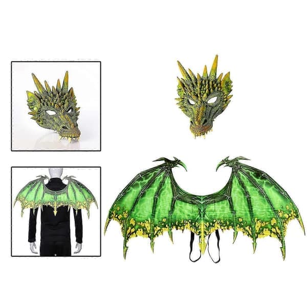 Dragevingedragt Sød Dinosaurhale Maskesæt Voksen Cosplay Kostume til