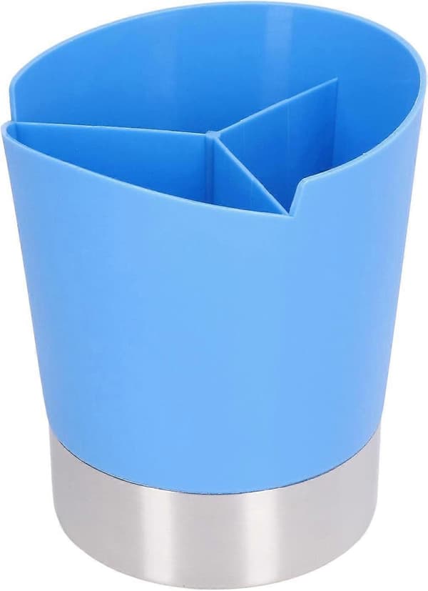 Sugrörsdispenser i rustfrit stål med 3 rum til organisering af køkken- og bardisk