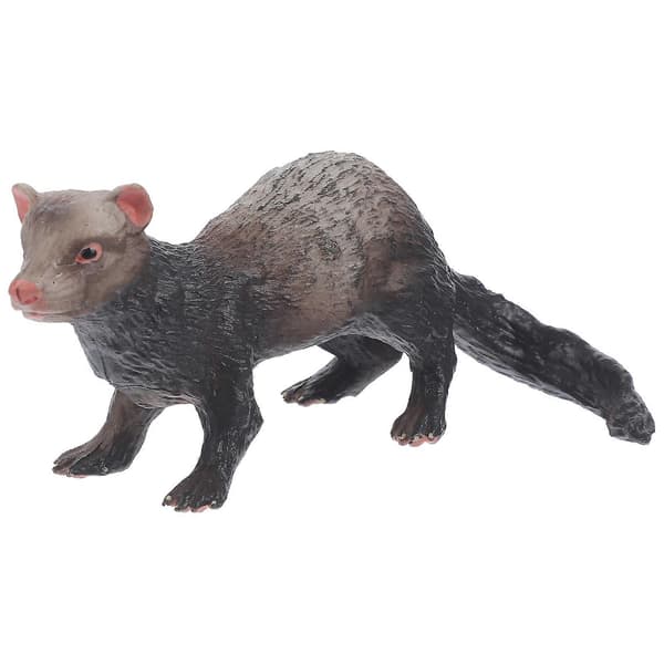 Kognitivt legetøj simulerings-ilderfigur vilde dyr model til børn 11X5,5X5CM mørkebrun 1 stk.