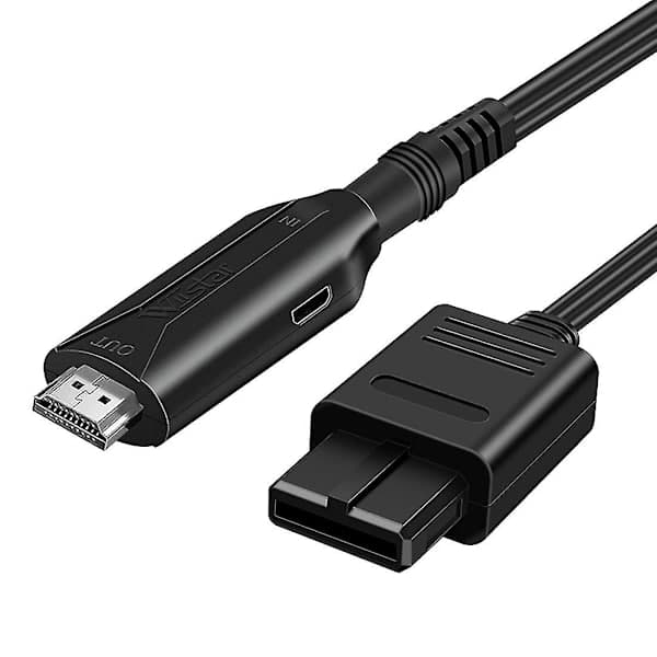 Hd N64/Gamecube/SNES til HDMI-konverter - Plug and Play 1080p Hd Link - Wiistar Hd-kompatibel Sort
