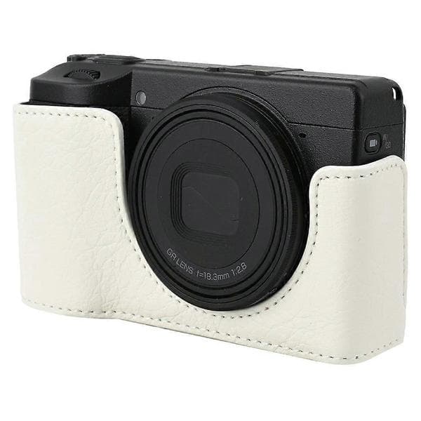 Practical and Beautiful Litchi Camera Base Protective Case with Shoulder Strap and Battery Access for Ricoh GR III / GR IV
