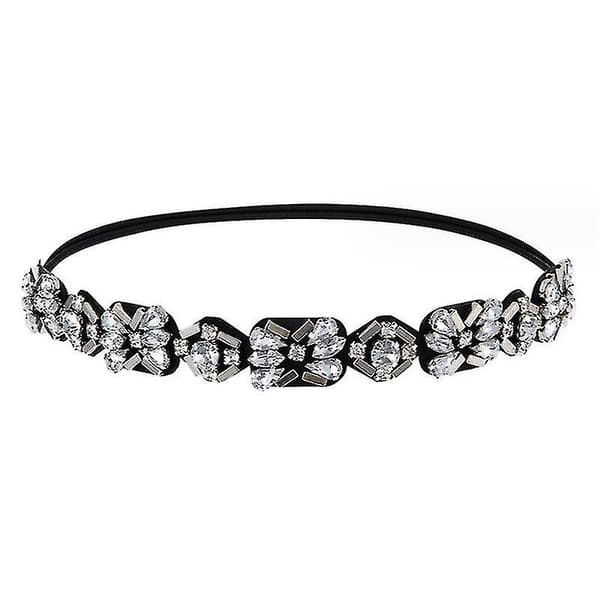 6 stk Rhinestone Perle Elastisk Hårbånd, Trendy Håndlaget Krystall Perle Elastiske Hårbånd Dame Kvinner Jenter Hårpynt Tilbehør