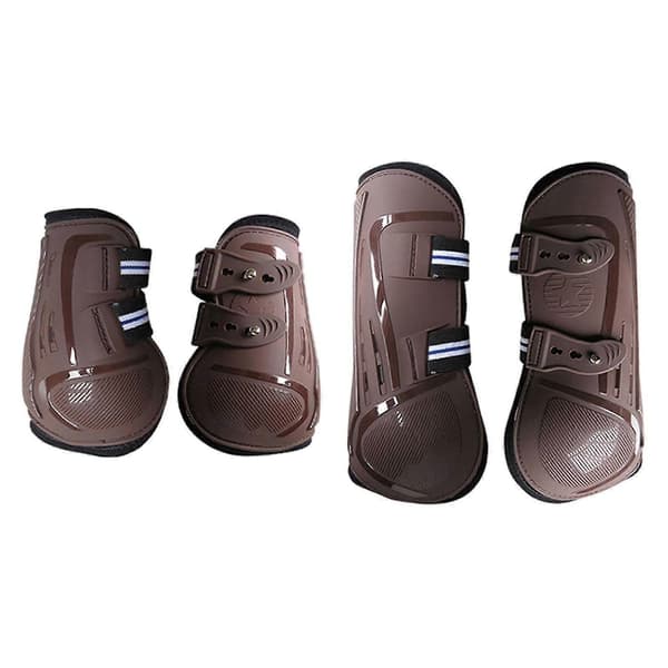 4x Hästskydd Benlindor Stötdämpande Ridskydd brun L brown L