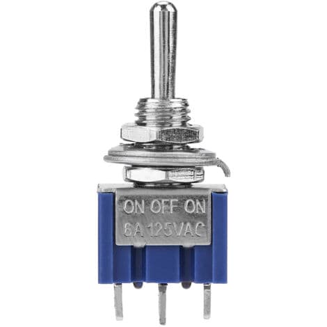 10 stycken ON OFF ON Mini SPDT vippströmbrytare 3 positioner 3 stift 6mm 6A 125VAC