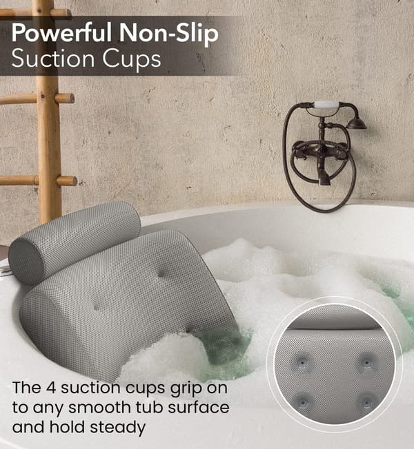Everlasting Comfort Luksuriøs Badekpute - Hode-, Nakke- og Ryggstøttepute for Badekar, Spa, Bløtlegging