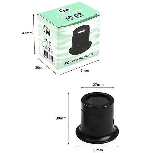 Monokulært forstørrelsesglas 15X Lup Reparation Sort