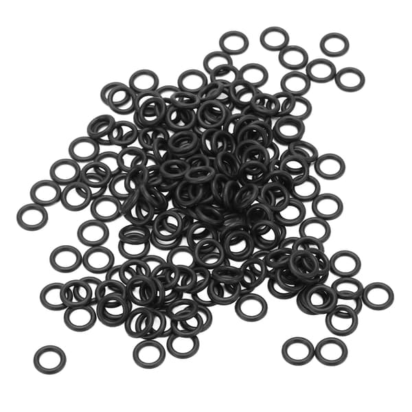 200 stk. sort gummi O-ring Slidstærk fleksibel universal O-ring til fiskeri