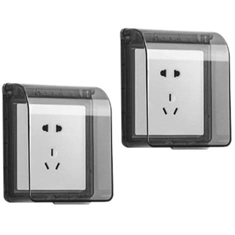 Wall Switch, 2 Pieces Type 86 Waterproof Socket Self-Adhesive Protective Waterproof Switch for (FMY)