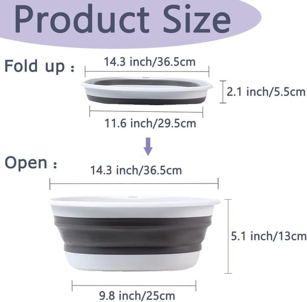 Portable Folding Washbasin Multifunctional Space-Saving Washbasin for Kitchen Travel Camping Hiking RV