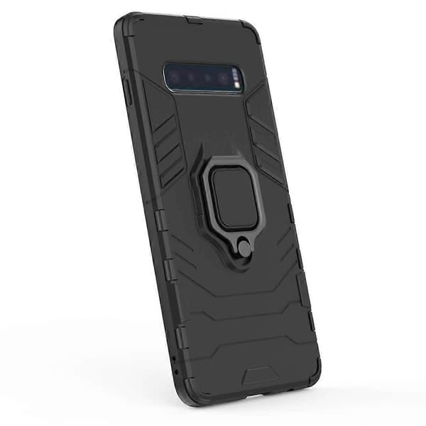 PC + TPU Stötsäkert Skyddsfodral för Samsung Galaxy S10 Plus, med Magnetisk Ringhållare