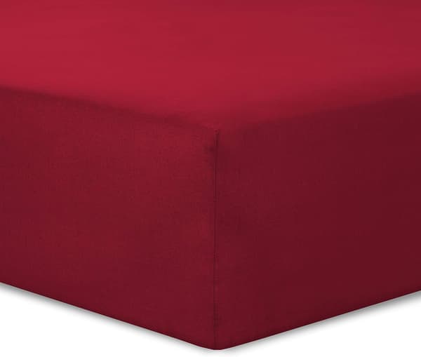 Sengetøy 140 x 200 cm - Farge: rød 4 elastiske hjørner