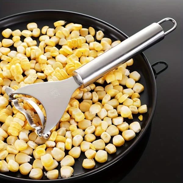 Heavy-Duty Corn Stripper & Vegetable Peeler, Serrated Blade Non-Slip Grip for Corn Potatoes Carrots Cucumbers 18.01*6.5cm
