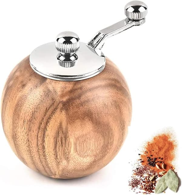 Salt- och pepparkvarn, manuell salt- och pepparkvarn i trä, påfyllningsbara keramiska slipkärnor