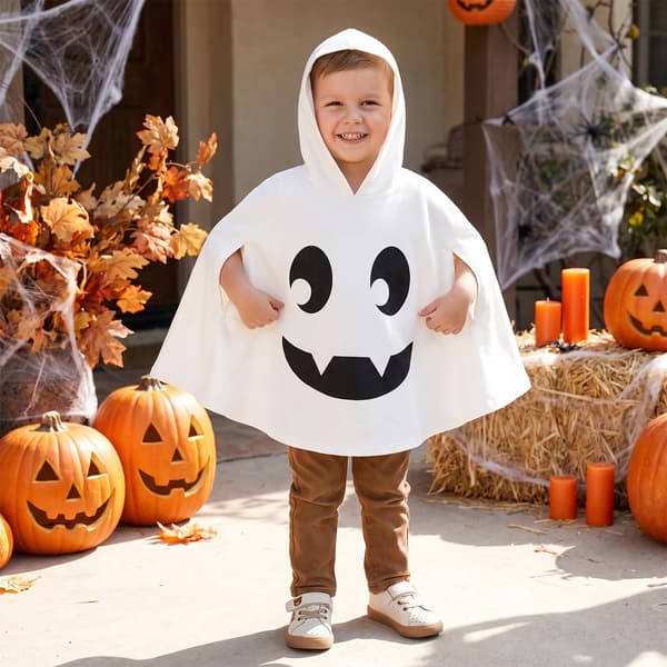 Spøgelseskostume til spædbørn og babyer Sød hættekappe Halloween-kostumer A-hvid 2-3 år A-white 2-3T