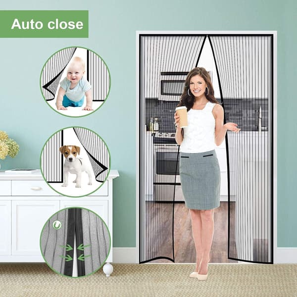 160x220CM Magnetic Screen Door Anti Mosquito Fly/Automatic Closing Magnet with Velcro，With magic stickers