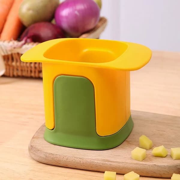 Kitchen Vegetable Chopper, Hand Chopper, Onion Mushroom Chopper, Potato Radish Chopper, Fruit Splitter, Kitchen Utensil (Yellow)