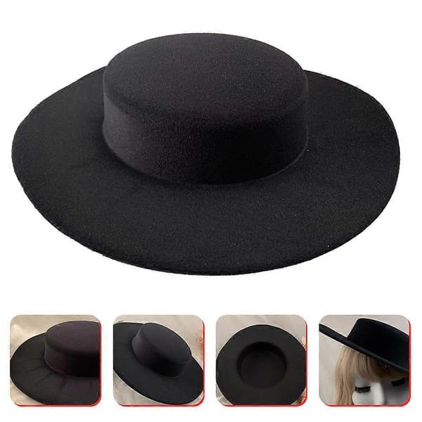 Svart kostymhatt for kvinner Halloween Cosplay Kostymehatt