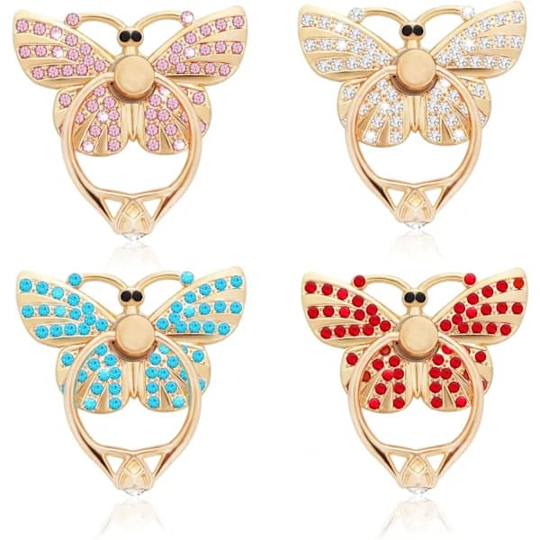 (4 Colors) Phone Ring Holder, 4-pack Butterfly Phone Ring Holder