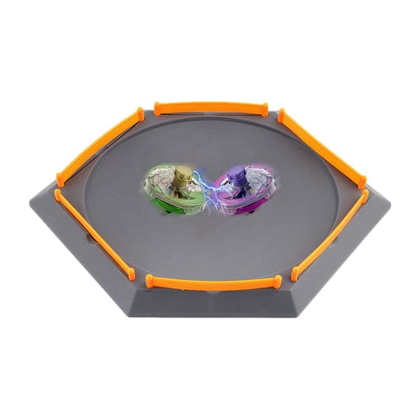 Burst Gyro Disk – ABS, Stadium för snurror, Battle Game Set | Perfekt för flexibla Bey-dueller, Hexagon Grå Hexagon Gray