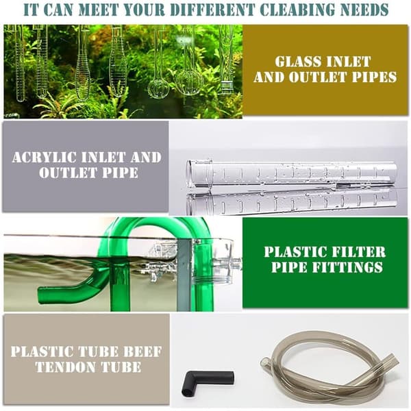 ISIYINER Akvarium Rengøringsbørste Fleksibel Dobbeltsidet Rustfrit Stål Børste Akvarium Tilbehør til Akvarium Hjem Køkken 155cm
