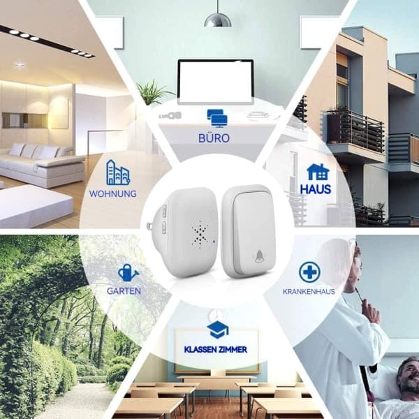 Paristoton langaton ovikello, plug-in langaton vedenpitävä