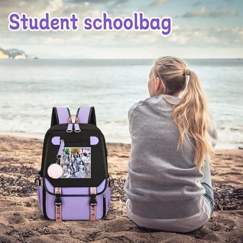 DPKLAD Katseye Ryggsäck Katseye Merch Campusväska Korea Pop Ryggsäck för Fans Lättviktsresor Nya Semesterpresenter（03-E） 03-e 03-e
