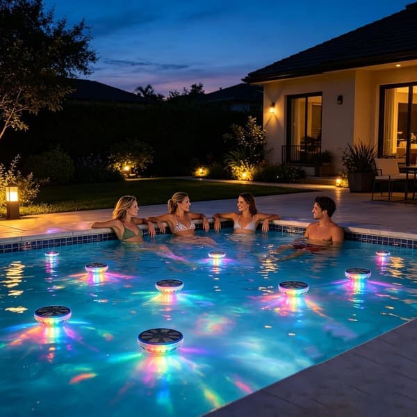 Rechargeable Solar Pool Light Waterproof Floating Lighting for In-ground Pools Bathtubs