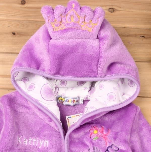 Høst- og vinterpyjamas for barn, varm pyjamas for jenter i flanell, lilla, størrelse 100 purple 100