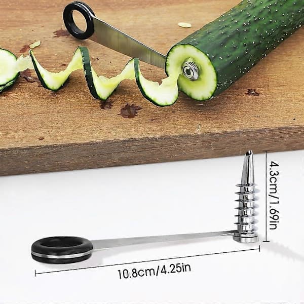 2 stk piranha spiral kutter, piranha spiralizer spiral kutter i rustfritt stål, for grønnsaker [DB] 2 stk