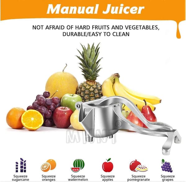 Heavy Duty Manual Aluminum Fruit Press with Ergonomic Alloy Handle for Lemon, Orange, Pomegranate