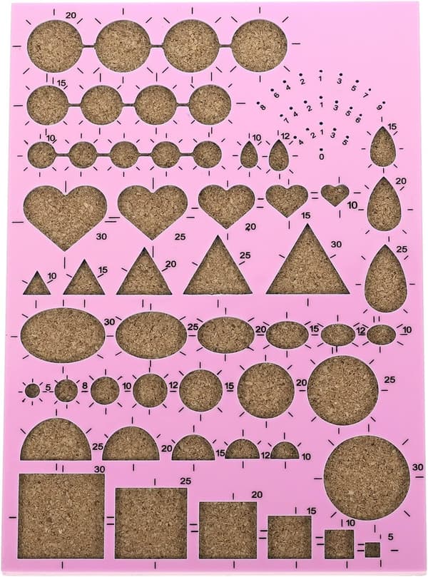 Paper Quilling Template, 8x6 Inch, Paper Coiling Shape Tool, DIY Artwork Pink Pink